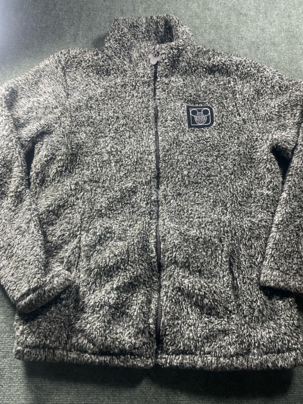Disney Women's Green Faux Sherpa Zip Jacket